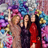 Disco Balloon Arch Kit: 70s Party Decorations with Metallic Stars