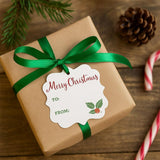 Merry Christmas Holiday Gift Tags By – 2" Pre-Strung Christmas Gift Wrapping Tags – Set Of 24