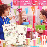 Fairy Theme Birthday Invitations, Flutter & Twirl Birthday Party Invite Cards For Boys & Girls - 20 Double Side Fill-In Invites With Envelopes, Party Favor & Decorations - A19