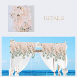 6Pcs Artificial Silk Hydrangea Flowers Long Stems Fake Flowers For Tall Vase Wedding Vine Hanging Garlands Flower For Home Office Arch Party Decoration(Champagne)