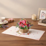 Carnation Flower Basket Pop Up Card,3D Pop Up Flower Cards For Birthday, Mother'S Day, Thank You, Get Well, Anniversary, Thinking Of You, Congratulations Gifts