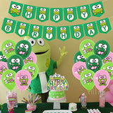 Frog Party Decorations – 83Pcs Set with Banner, Balloons, Cupcake Toppers & Stickers for Kids