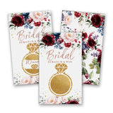 50 Pack Bridal Shower Scratch Off Game?Rose Wine Red Flowers Bridal Lottery Card, Country Wedding, Bridal Shower, Bridal Lottery Tickets, Wedding Shower Ideas (Diamond Ring Watercolor Plants)