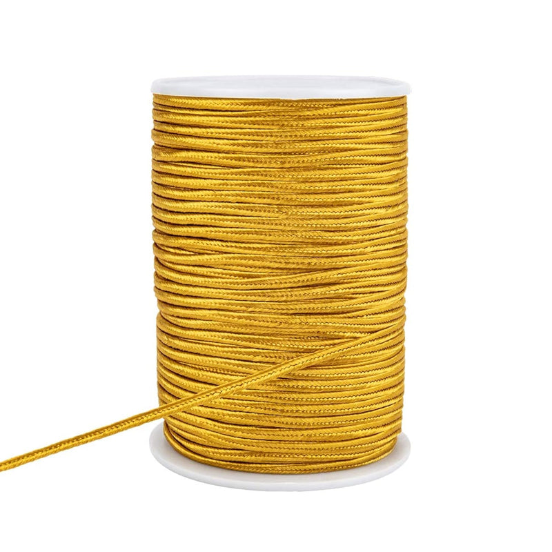 Pandahall 96 Yards 3Mm Flat Polyester Thread Braided Beading Cord For