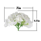 Silk Hydrangea Heads Artificial Flowers Heads With Stems For Home Wedding Decor,Pack Of 10 (White)