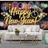 Happy New Year Fabric Backdrop Fireworks Party Photo Booth Banner