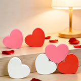 Valentines Day Hearts Decorations For The Home Table 6 Pcs, Red Pink White Wooden Heart Shaped Signs For Tiered Tray Office Shelf Mantel, Valentines Gifts For Boyfriend Girlfriend Wedding Anniversary