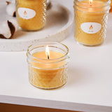 3Pcs Beeswax Candle In Glass, 3Oz,Over 21H Burn Time, Elegant And Natural Home Lighting,Unscented Beeswax-Raw
