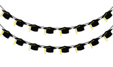 16PCS Graduation Decorations Banner 2026, Congrats Grad Banner, Black Graduations Party Banner Decorations, 2026 Graduation Garland for College High School Grad Party Supplies Decor