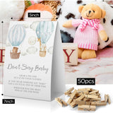 Don'T Say Baby Baby Shower Game, Animals Baby Shower Decoration Blue, Fire Balloon Don'T Say Baby Sign, Fun Baby Shower Games, Clothespins For Baby Shower-Dsba11