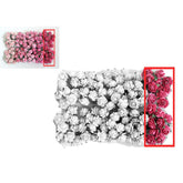100 Pcs Tiny Artificial Roses Mixed Pink Five Color Mulberry Paper Flower 15-18 Mm Flower Wedding Scrapbooking (Pink Color 01)