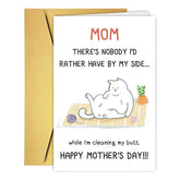 Cute Cat Mom Mothers Day Card For Mother Stepmother Grandma, Happy Mothers Day Gifts From Cat, Gift For Best Cat Mom Birthday