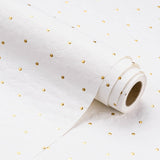 3D Kraft Floral Wrapping Paper - Mini Roll - 17 Inch X 16.5 Feet - Embossed Elegant White Floral With Gold Foil Wrapping Paper For Valentines Day, Wedding, Bridal Shower, Birthday