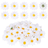 100Pcs Fabric Daisy Flower Head, 1.5 Inch Artificial Gerbera Daisy Artificial Chrysanthemum Flowers Heads, White Artificial Gerbera Fake Flowers Heads, Flowers Heads For Wedding Party And Diy Craft