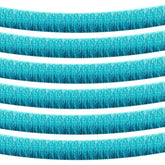 6 Pack 10 Feet Foil Fringe Garland Metallic Tinsel Streamers Banner Wall Hanging Curtain Backdrop Banner For Parade Floats, Thanksgiving, Christmas, Birthday, Halloween Party Decorations(Lake Blue)