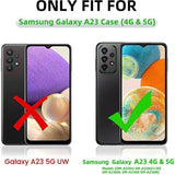 Galaxy A23 5G/4G Case with Tempered Glass Screen Protector, Full Coverage, Built-in Kickstand, Car Magnetic Protective Cover for Women and Men, Blue Star Galaxy