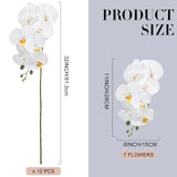 12 Pcs 32 Inch Artificial Phalaenopsis Flowers White Artificial Orchid Flowers Stem Plants Natural Large Bloom Orchids 7 Blooms Fake Phalaenopsis Flower Bulk For Home Office Wedding Decoration