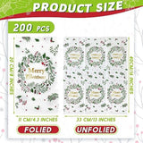 200 Pcs Merry Christmas Guest Napkins Holly Berry Disposable Hand Towel For Bathroom 2 Ply Xmas Decorative Napkin Bathroom Paper Hand Towels Christmas Party Decor For Winter Party Holiday