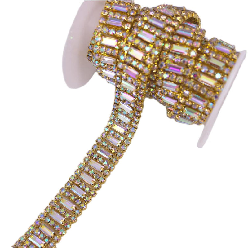 1 Yard Delicate Rhinestone Trimming Crystal Ribbon Chain For Sewing Cr