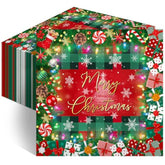 100 Pcs Christmas Paper Napkins 6.5 X 6.5" Disposable Holiday Napkins Set Merry Christmas Party Decorations