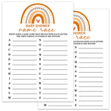 Baby Shower Game, Name Race Baby Shower Game, Fun Games And Activities, Gender Reveal Party Supplies, Baby Shower Decorations, Baby Shower Party Games Supplies & Activities