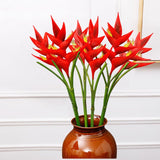 Bird Of Paradise Greenery Plants,Artificial Flowers 34.2 Inch Large Elegant Flowers Faux Flowers Bouquet Suitable For Diy Home Decor Party Theme Display (2, Red)