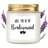 Bridesmaid Gifts Scented Candle Lavender - Matron Of Honor Gift For Bridesmaids Matron Of Honour Proposal Gifts Maid Of Honor Proposal Gift Soy Candle 4Oz