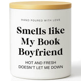 Gifts For Him Boyfriend Valentine’S Day Candle- Funny Hot Fresh Literary-Inspired Gift Anniversary Birthday Love Appreciation Gift For Him Boyfriend Relationship Candle Smells Like My Book Boyfriend