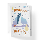 Mother'S Day Card For Mom-To-Be | Stork And Baby Moon Stars Heart Expectant Mom | Single Card+Envelope | 5"X7.5"
