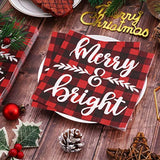 80 Pack Christmas Napkins 6.5 X 6.5 Inch Classic Buffalo Plaid Disposable Napkins Red Black Merry Christmas Dinner Napkins Holiday Paper Napkins For Xmas Winter Birthday Party Decoration