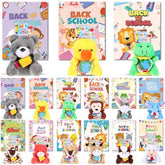 60 Pcs 30Set Back To School Gifts For Students Mini Stuffed Animals Toys With Cards First Day Of School Stuffed Keychains For Students Classroom Exchange Gifts