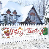 Large Merry Christmas Banner 120" X 20" Xmas Outdoor Decorations Double Printed Happy New Year Yard Sign Holiday Party Supplies Backdrop Home Decor For Garden House Fence Garage Indoor Gifts