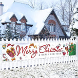 Large Merry Christmas Banner 120" X 20" Xmas Outdoor Decorations Double Printed Happy New Year Yard Sign Holiday Party Supplies Backdrop Home Decor For Garden House Fence Garage Indoor Gifts