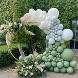 130 Sage Green & Olive Balloons, Mixed Sizes for Party, Wedding, Baby Shower and More