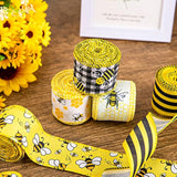 Bee Wired Edge Ribbon 30 Yards 2 Inch Yellow Black Plaid Stripe Ribbon