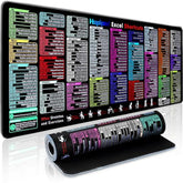 Excel Cheat Sheet Desk Pad With 231 Shortcuts | Us Local Store | Xl 31.5"X11.8" Waterproof Mousepad | Non-Slip Office & Gaming Desk Mat | Stitched Edges | Employee Appreciation Gifts