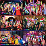 148 Pcs Glow In The Dark Party Supplies, 16 Fiber Optic Wands, 14 Led Glasses, 100 Glow Sticks And 18 Led Hair Clips Fiber Optic For Neon Party, Wedding, Birthday, Concert, New Year