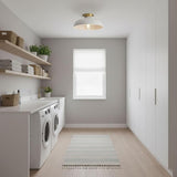 3 Pack Modern Semi Flush Mount Ceiling Lights White and Gold E26 Ceiling Fixtures
