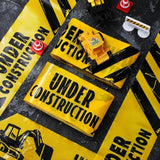 2 Rolls 3'' X 98 Feet Under Construction Party Tape Decorations Construction Zone Tape Birthday Party Supplies Favors For Birthday Classroom Room Decor(No Stickiness)