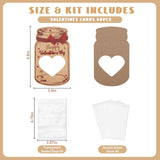 60 Pcs Valentines Day Cards, Diy Hollowed Out Heart Mason Jar Card, Romantic Love Note For Lover, Couple, Friends, Family, Classroom Gift Exchange