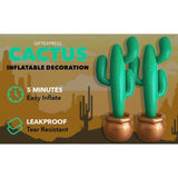 2 Pack Inflatable 36" Cactus Prop Décor Mexicano Fiesta Cinco De Mayo Party