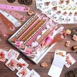 168 Pcs Cowgirl Party Favors Set Horse Pencils Notepads Stampers Rulers Erasers Stickers Bags Horse Cowgirl Theme Pink Stationery Supplies Kit For School Classroom Prizes Birthday Gift