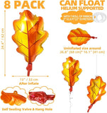 8Pack Fall Maple Leaf Foil Balloons Thanksgiving Autumn Harvest Party Decorations