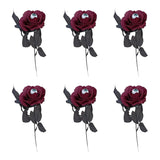 6 Pieces Halloween Faux Rose With Eyeballs Artificial Flowers Roses With Eyeball Halloween Simulation Flower Fake Rose Flowers Artificial Rose Bouquet For Halloween Cosplay Party, Red