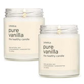 Lavanila Pure Vanilla Scented Natural Soy Candle (2-Pack) - Handcrafted, Clean Burning 50 Hour Burn Time, 7 oz Each