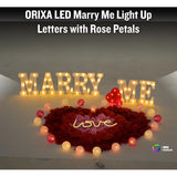 Led Marry Me Light Up Letters With Rose Petals, Love Candles, Usb Lamp, Romantic Proposal Decorations