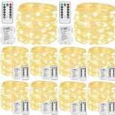 10 Pack 33Ft 100 Led Fairy Lights Battery Operated Fairy Lights With Remote And Timer Waterproof String Lights Outdoor I