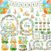Dinosaur Baby Shower Decorations For Boy, It'S A Boy Baby Shower Party Supplies Disposable Dino Plates Napkins Banner Tablecloth Cake Topper Balloon For Dinosaur Birthday Party Decorations, Serve 24