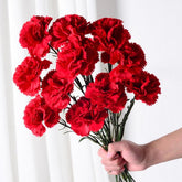 10Pcs Artificial Flowers Carnation Flower,Silk Carnations Flower Bouquets, For Wedding, Home Office Garden Decoration, Table Centerpieces, Floral Arrangements (Red)