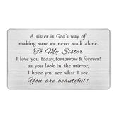 Sister Gifts - Sister Birthday Gifts From Sisters, Birthday Card For Sisters Christmas Gift, Metal Wallt Card